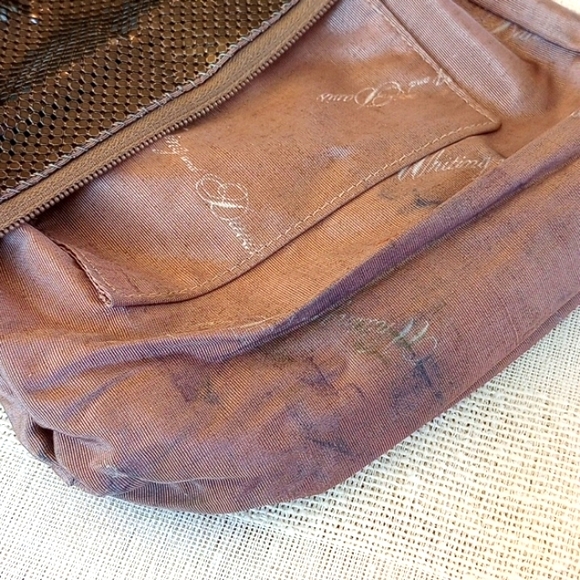 Vintage Whiting & Davis Bronze Mesh and Leather Crossbody/Shoulder Bag - Picture 7 of 15